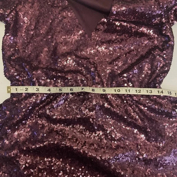 Francesca’s Miami Purple Sequin Long Sleeve Party Dress NWT Size S Cocktail - Picture 14 of 15